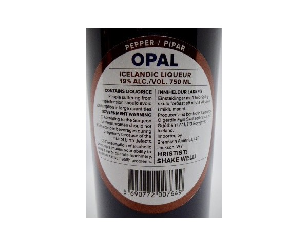 OPAL Pipar Lakritzlikör 19% vol., 750ml