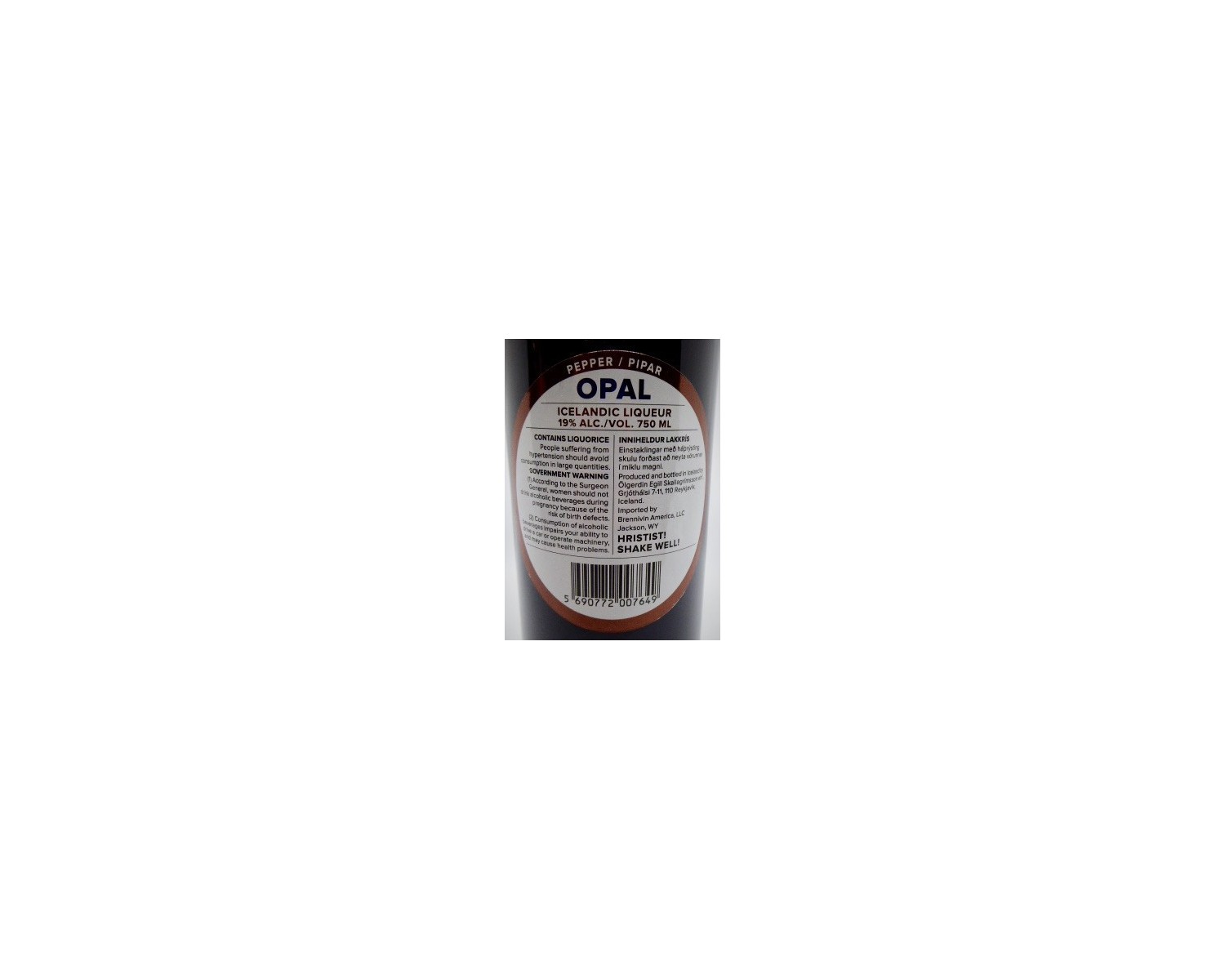 OPAL Pipar Lakritzlikör 19% vol., 750ml